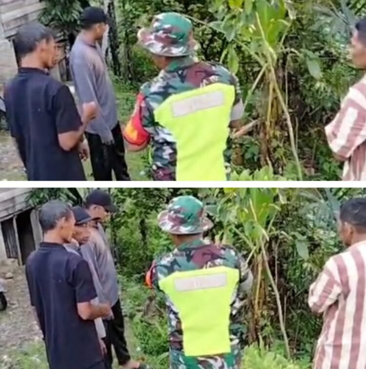 Membuka Lahan Tanpa Membakar, Pesan Babinsa kepada Masyarakat Sungai Mas