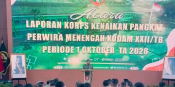 Pangdam XXII/TB Pimpin Laporan Korps Kenaikan Pangkat Pamen