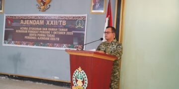 KAJENDAM XXII/TB HADIRI SYUKURAN KENAIKAN PANGKAT DAN PURNA TUGAS PERSONEL AJENDAM XXII/TB