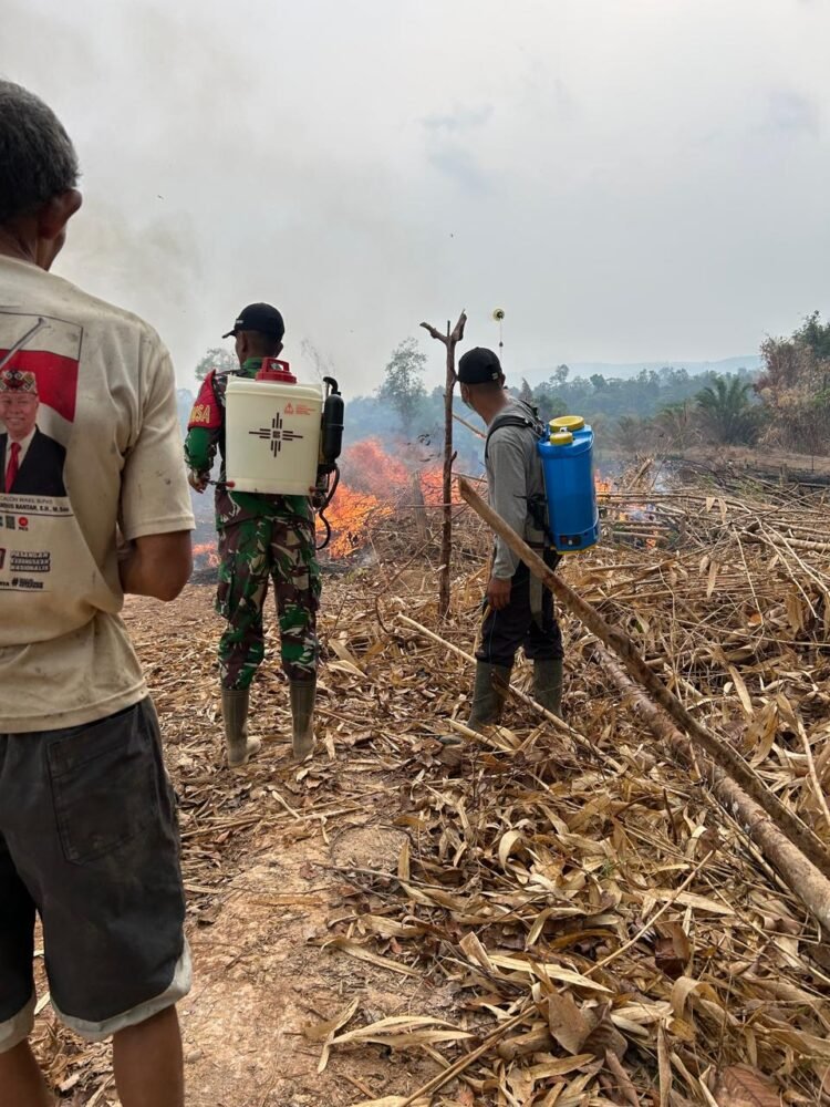 Koramil 1203-14/Jelai Hulu Tangani Karhutla, Cegah Kebakaran Meluas