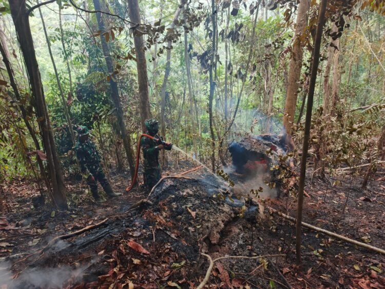 Siang dan Malam, Kodim 1203/Ketapang Terus Laksanakan Penanganan Karhutla