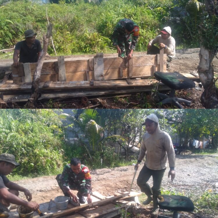 Kodim 0105/Aceh Barat Perkuat Kebersamaan melalui Gotong Royong di Desa Babah Iseung