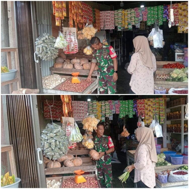 Babinsa Simeulue Tengah Pantau Harga Sembako dan Kondisi Pasar di Desa Kampung Air