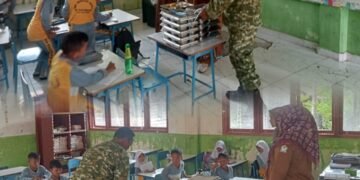 Babinsa Pante Ceureumen Kawal Distribusi MBG agar Makanan Siswa Tiba Tepat Waktu