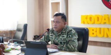 Pangdam XXII/TB Ikuti Vicon Evaluasi KDKMP Yang Dipimpin Kasad