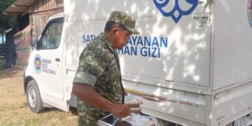 Babinsa Koramil 03/Setia Bakti Ikuti Langsung Pelaksanaan Program Makanan Bergizi Gratis