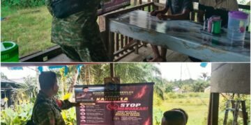 Pembakaran Lahan Berisiko Picu Karhutla, Babinsa Sampaikan Imbauan kepada Warga