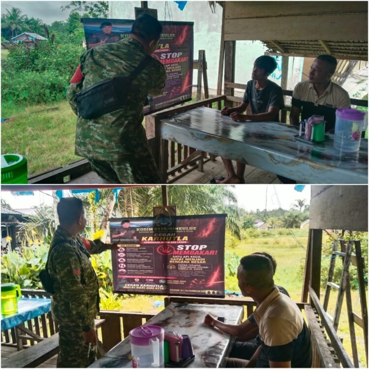 Pembakaran Lahan Berisiko Picu Karhutla, Babinsa Sampaikan Imbauan kepada Warga
